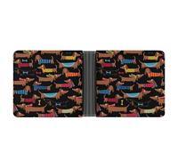 Dgsxynth Coin Pocket, I Love My Dog Dachshunds Leather Wallet, Bifold Credit Card Leather Slim Purse
