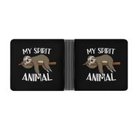 Dgsxynth Coin Pocket, My Sprirt Animal Sloth Leather Wallet, Bifold Credit Card Leather Slim Purse