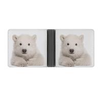 Dgsxynth Coin Pocket, Polar Bear Leather Wallet, Bifold Credit Card Leather Slim Purse