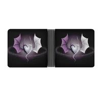 Dgsxynth Coin Pocket, Purple and Wirte Dragons Leather Wallet, Bifold Credit Card Leather Slim Purse