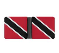 Dgsxynth Coin Pocket, Trinidad and Tobago Flag Leather Wallet, Bifold Credit Card Leather Slim Purse