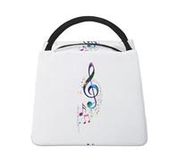 Dgsxynth Cooler Bag, Colorful Music Notes Lunch Bag, Insulated Lunch Tote Bag for Work Camping Travel