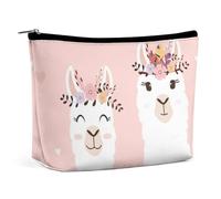 Dgsxynth Cosmetic Bag, Cute Llama Makeup Bag, Portable Toiletry Bag with Zipper for Daily Use, Travel