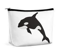 Dgsxynth Cosmetic Bag, Killer Whale Pattern Makeup Bag, Portable Toiletry Bag with Zipper for Daily Use, Travel