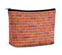 Dgsxynth Cosmetic Bag, Red Brick Wall Texture Makeup Bag, Portable Toiletry Bag with Zipper for Daily Use, Travel