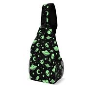 Dgsxynth Crossbody Bag, Gothic Skull Damask Scary Halloween Chest Bag, Sling Bag for Travel Shopping Sports