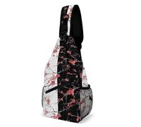Dgsxynth Crossbody Bag, Gothic Skull Damask Scary Halloween Chest Bag, Sling Bag for Travel Shopping Sports