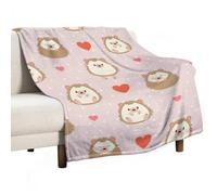 Dgsxynth Flannel Blanket, Cute Cartoon Hedgehog Throw Blanket for Couch Sofa Bed Office, Soft And Comfortable Without Pilling