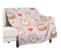 Dgsxynth Flannel Blanket, Cute Cartoon Hedgehog Throw Blanket for Couch Sofa Bed Office, Soft And Comfortable Without Pilling