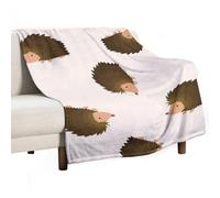 Dgsxynth Flannel Blanket, Cute Hedgehog Throw Blanket for Couch Sofa Bed Office, Soft And Comfortable Without Pilling