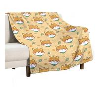 Dgsxynth Flannel Blanket, Cute Shiba Inu Throw Blanket for Couch Sofa Bed Office, Soft And Comfortable Without Pilling
