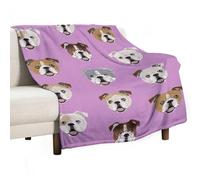 Dgsxynth Flannel Blanket, Funny English Bulldog Throw Blanket for Couch Sofa Bed Office, Soft And Comfortable Without Pilling
