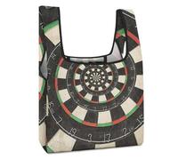 Dgsxynth Foldable Shopping Bag, Darts Target Reusable Grocery Bag, Washable Tote Bag for Daily Use Travel Bags