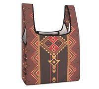 Dgsxynth Foldable Shopping Bag, Native American Reusable Grocery Bag, Washable Tote Bag for Daily Use Travel Bags