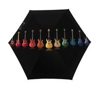 Dgsxynth Folding Umbrella, Guitar Colorful Music Umbrella,5 Fold Travel Umbrella for Windproof, Rainproof