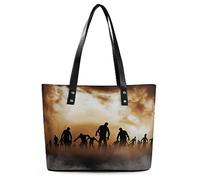 Dgsxynth Ladies Tote Bag, Zombies Dead Men Walking Body at Night Handbag, Women's Shoulder Bag for Work Daily Travel