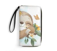 Dgsxynth Leather Wallet, Adorable Little Sloth, with Rope, Small Size and Large Capacity, Easy to Carry