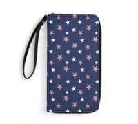 Dgsxynth Leather Wallet, American Flag Star, with Rope, Small Size and Large Capacity, Easy to Carry