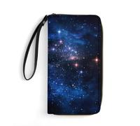 Dgsxynth Leather Wallet, Aurora Starry Sky Space Starry Night Sky, with Rope, Small Size and Large Capacity, Easy to Carry