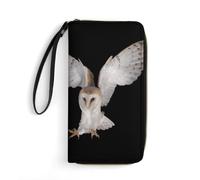 Dgsxynth Leather Wallet, Barn Owl, with Rope, Small Size and Large Capacity, Easy to Carry