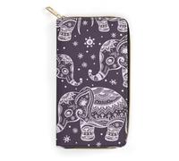 Dgsxynth Leather Wallet, Cartoon Cute Elephant, Small Size and Large Capacity, Easy to Carry
