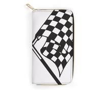 Dgsxynth Leather Wallet, Checkered Flags Race Flag, Small Size and Large Capacity, Easy to Carry