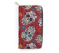 Dgsxynth Leather Wallet, Mexican Sugar Skulls, Small Size and Large Capacity, Easy to Carry