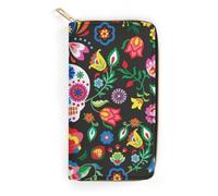 Dgsxynth Leather Wallet, Mexican Sugar Skulls, Small Size and Large Capacity, Easy to Carry