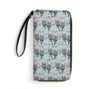 Dgsxynth Leather Wallet, Sea Otter in Love, with Rope, Small Size and Large Capacity, Easy to Carry