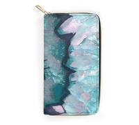 Dgsxynth Leather Wallet, Teal Agate, Small Size and Large Capacity, Easy to Carry