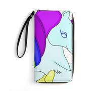 Dgsxynth Leather Wallet, Unicorn Rainbow Cute, with Rope, Small Size and Large Capacity, Easy to Carry