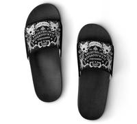 Dgsxynth Non-Slip Slippers, Cat Skull Head Witch Board Black Gothic Sliders for Men And Women, Shower Slides