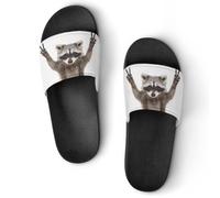 Dgsxynth Non-Slip Slippers, Cute Raccoon Sliders for Men And Women, Shower Slides