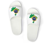 Dgsxynth Non-Slip Slippers, Green Brazil Flag Sliders for Men And Women, Shower Slides