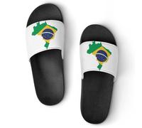 Dgsxynth Non-Slip Slippers, Green Brazil Flag Sliders for Men And Women, Shower Slides