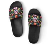 Dgsxynth Non-Slip Slippers, Mexican Sugar Skulls Sliders for Men And Women, Shower Slides