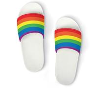 Dgsxynth Non-Slip Slippers, Rainbow Peace Love Sliders for Men And Women, Shower Slides