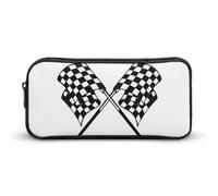 Dgsxynth Pencil Case, Checkered Flags Race FlagStationery Bag, Business Travel Bag Or Small Tool Box, Girls Makeup Bag