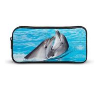 Dgsxynth Pencil Case, Playful DolphinsStationery Bag, Business Travel Bag Or Small Tool Box, Girls Makeup Bag