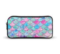 Dgsxynth Pencil Case, Rainbow Watercolor Scales of MermaidStationery Bag, Business Travel Bag Or Small Tool Box, Girls Makeup Bag