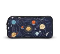 Dgsxynth Pencil Case, Space Rocket Planet Solar SystemStationery Bag, Business Travel Bag Or Small Tool Box, Girls Makeup Bag