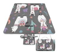 Dgsxynth Picnic Mat,Alpaca Square Picnic Blanket,Outdoor Rugs,148cm X 148cm