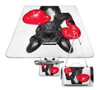 Dgsxynth Picnic Mat,French Bulldog Boxer Square Picnic Blanket,Outdoor Rugs,148cm X 148cm