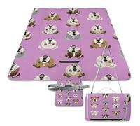 Dgsxynth Picnic Mat,Funny English Bulldog Square Picnic Blanket,Outdoor Rugs,148cm X 148cm