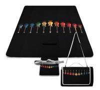 Dgsxynth Picnic Mat,Guitar Colorful Music Square Picnic Blanket,Outdoor Rugs,148cm X 148cm