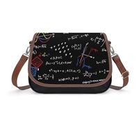 Dgsxynth Shoulder Bag, Math Linear Mathematics Education Crossbody Bag, Leather Handbag for Ladies Travel Work Daily Use