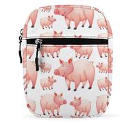 Dgsxynth Shoulder Bag, Pink Cartoon Farm Pig Crossbody Bag, Multi Purpose Small Satchel for Work Business Travel