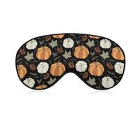 Dgsxynth Smooth Fabric Eye Mask, Autumn Pumpkin Leaves Sleep Mask, Sleeping Eye Mask with Adjustable Headband for Men, Women
