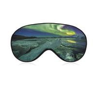 Dgsxynth Smooth Fabric Eye Mask, Beautiful Northern Lights Sleep Mask, Sleeping Eye Mask with Adjustable Headband for Men, Women