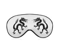 Dgsxynth Smooth Fabric Eye Mask, Black Dragon Sleep Mask, Sleeping Eye Mask with Adjustable Headband for Men, Women